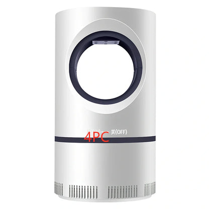 White USB photocatalytic mosquito trap size L 12x21.5cm with 360-degree UV light and detachable net for 51-100 square metre rooms