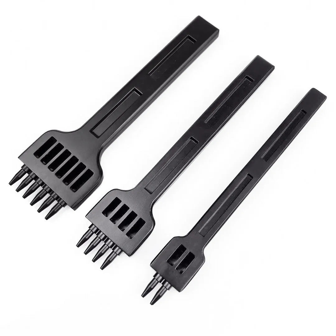 Metal manual leather round hole punch tool for creating 4mm spaced stitching holes.