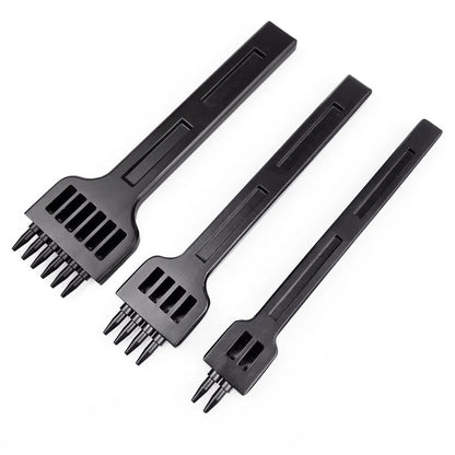 Metal manual leather round hole punch tool for creating 4mm spaced stitching holes.