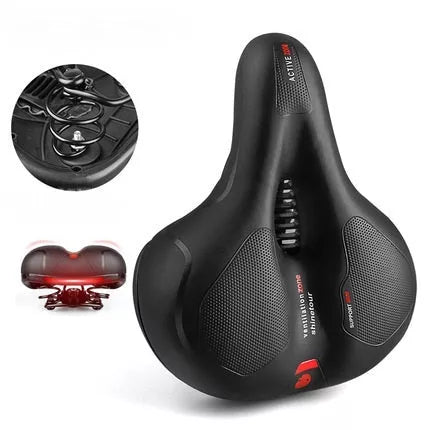 Bicycle padded cushion with air guide groove for enhanced comfort and airflow