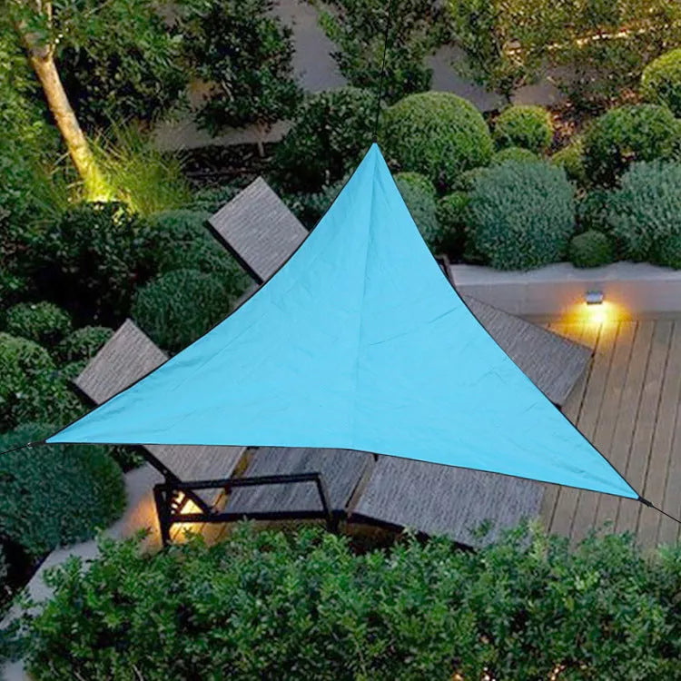 Waterproof Anti-UV Triangle Sun Shelter in various colors providing shade and protection outdoors