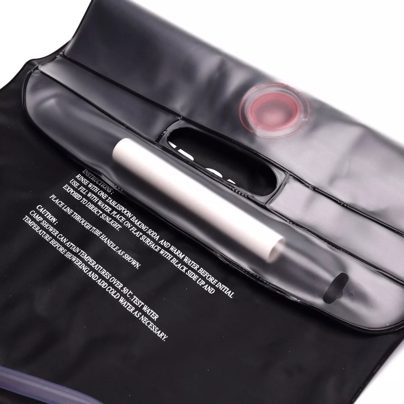 20L Folding PVC Outdoor Camping Shower Water Bag in black