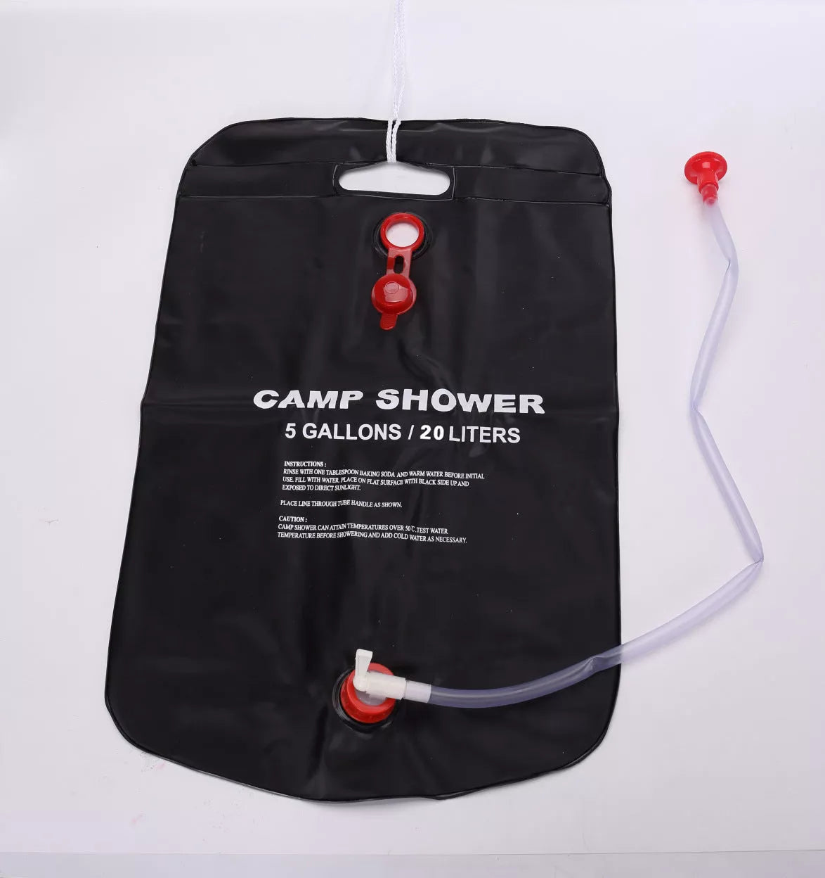 20L Folding PVC Outdoor Camping Shower Water Bag in black