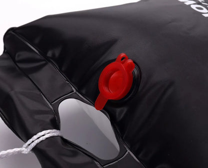 20L Folding PVC Outdoor Camping Shower Water Bag in black