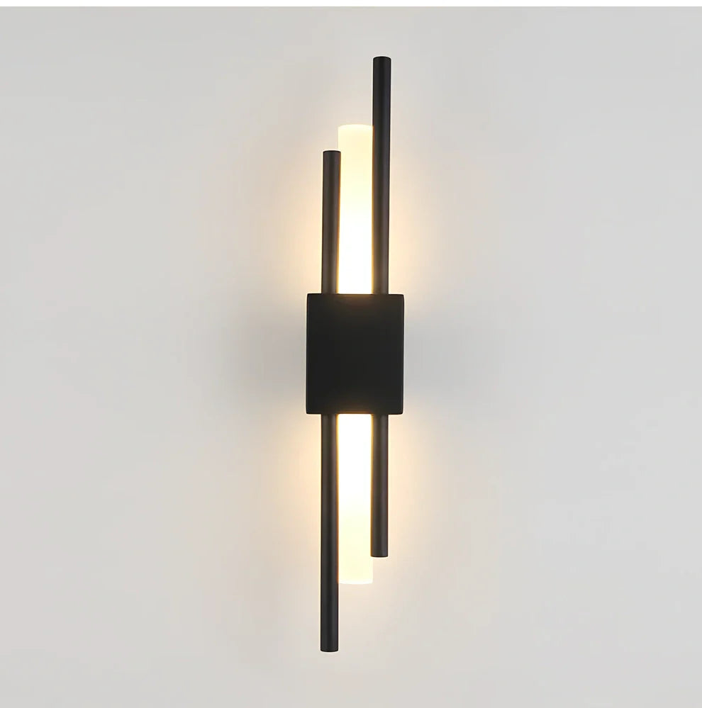 Copper wall mounted bedside lamp with free wiring and PMMA shade in black or golden finish