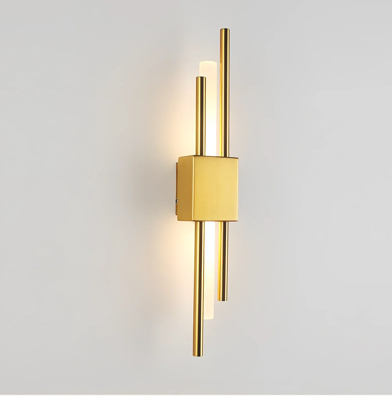 Copper wall mounted bedside lamp with free wiring and PMMA shade in black or golden finish