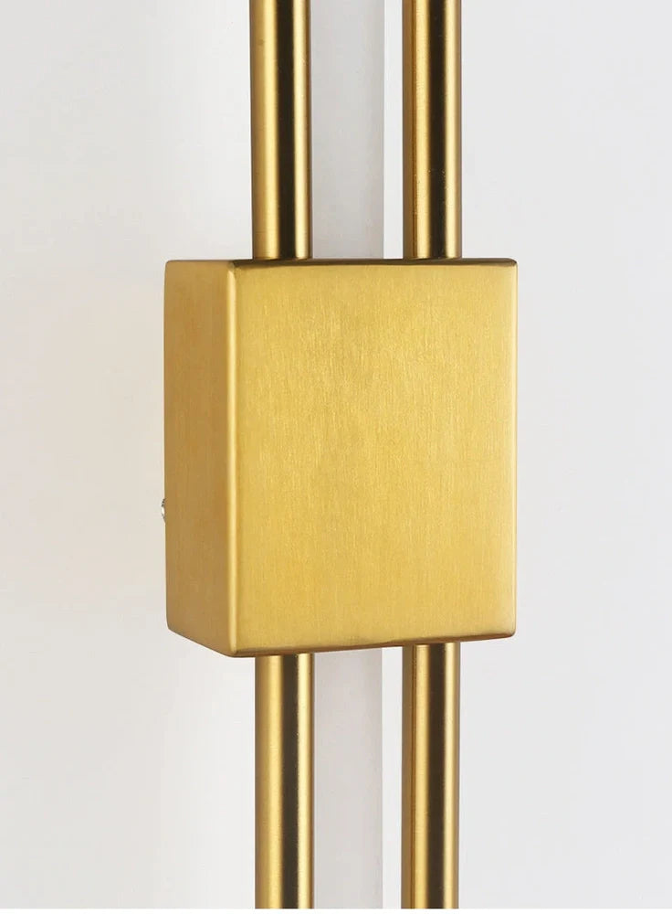 Copper wall mounted bedside lamp with free wiring and PMMA shade in black or golden finish