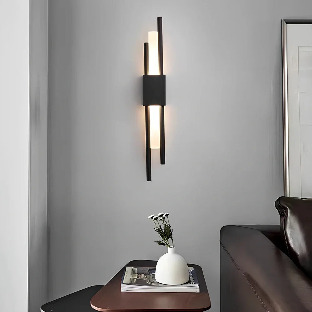 Copper wall mounted bedside lamp with free wiring and PMMA shade in black or golden finish