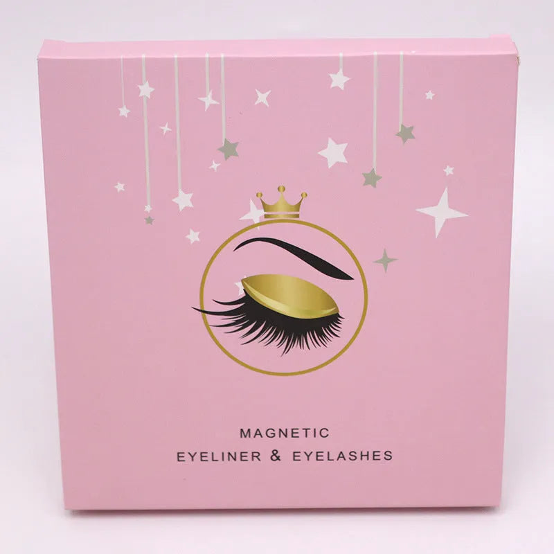 Magnetic eyelashes and eyeliner set with five pairs of false mink lashes in colour 003.
