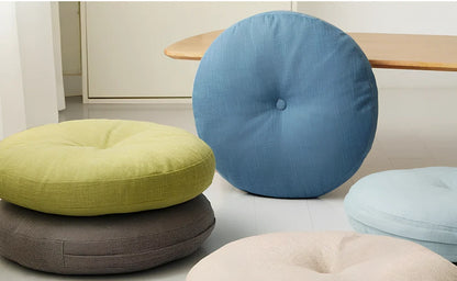 Japanese tatami floor cushion in lake blue with removable washable cover for meditation seating