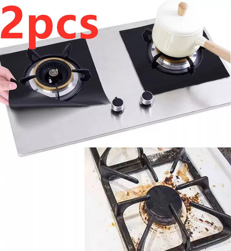 Gas Stove Protective Pad in black, silver, or beige, 27x27cm, high-temperature resistant