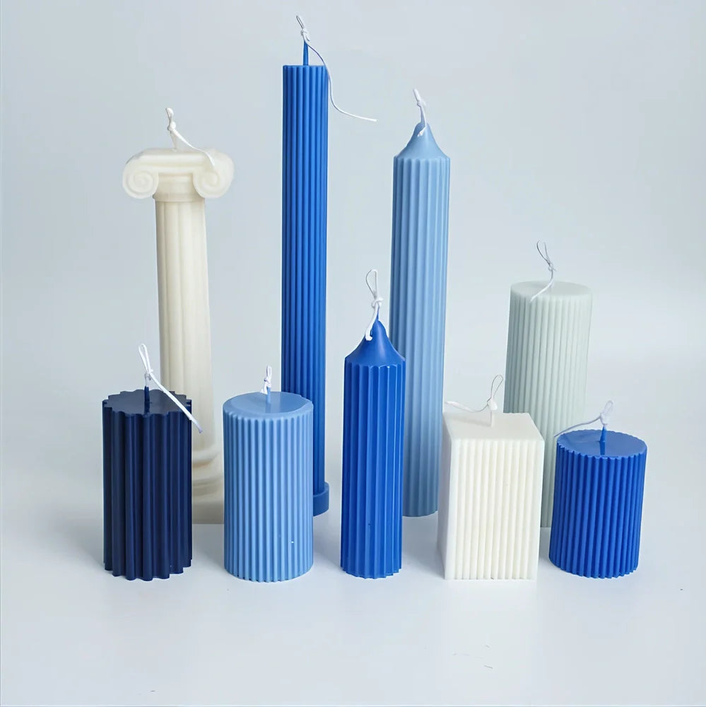 Semi-transparent acrylic candle mould showing temperature resistance from -40°C to 220°C with six style options