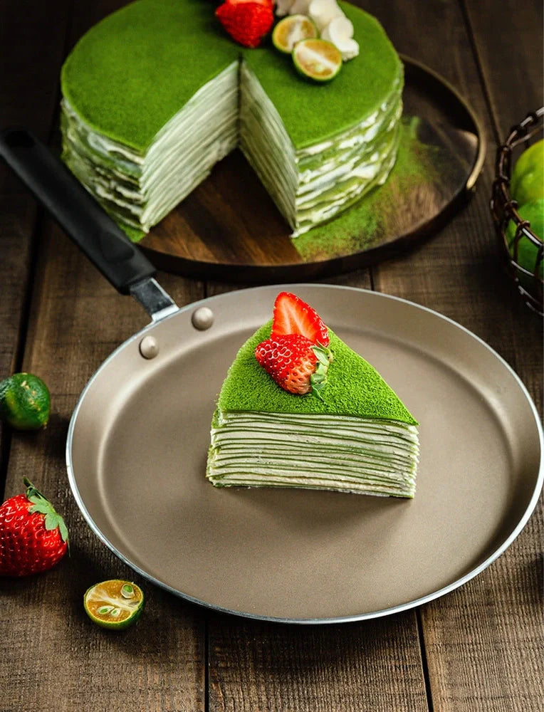 French Baker Melaleuca aluminium alloy pancake pan with non-stick coating and compound bottom