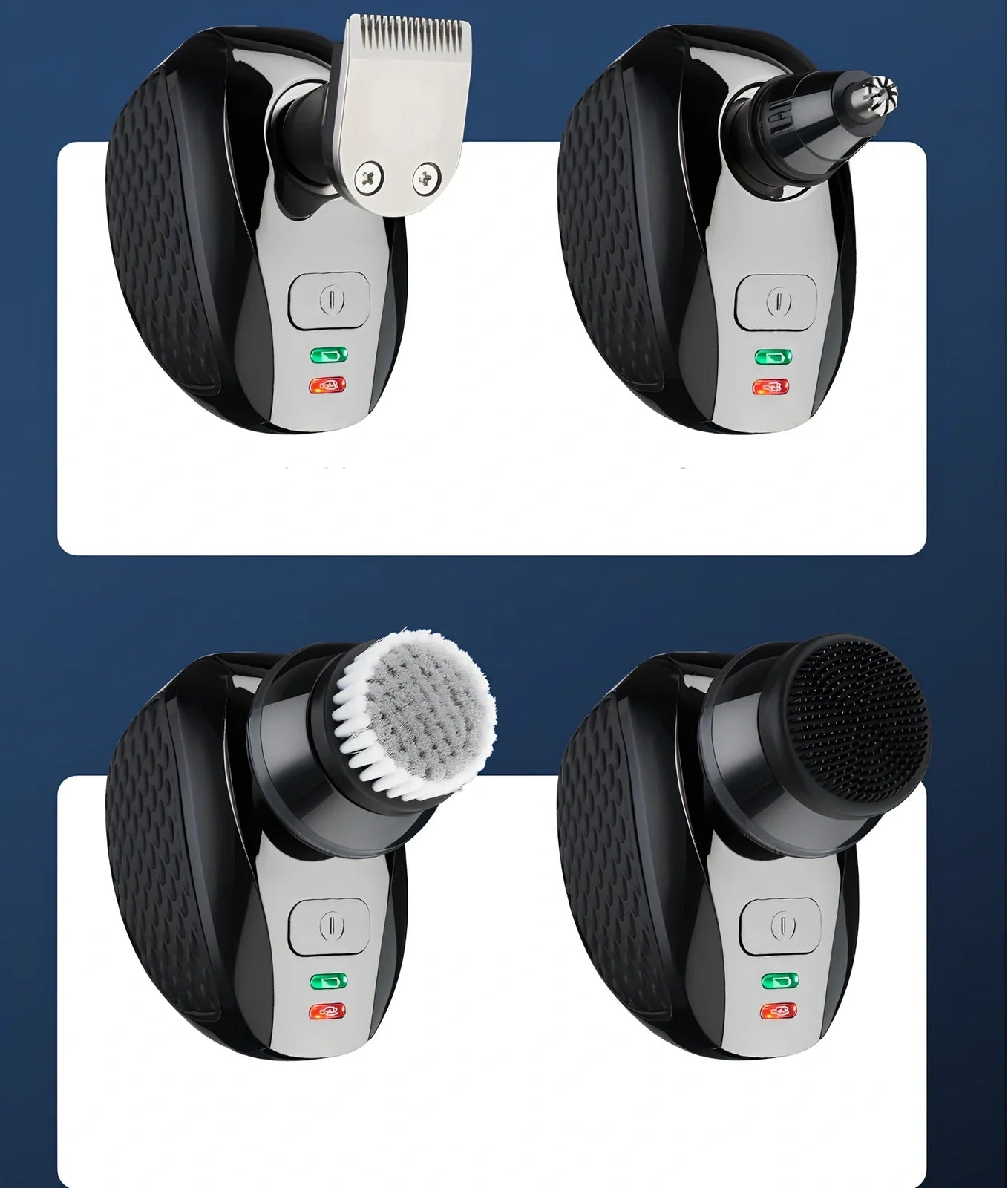 Men's rechargeable electric shaver with USB charging cable and waterproof design