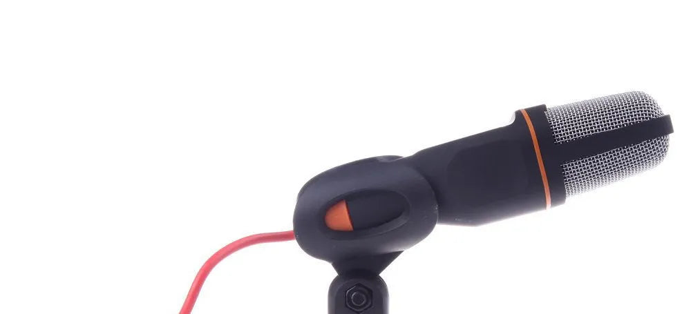 Black wired microphone with clip, 13.3cm height, 1.85m cable, for PC chatting and karaoke