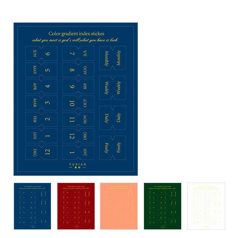 Morandi gradient bookmark stickers on kraft paper, 88x110mm size, pack of 10 sheets