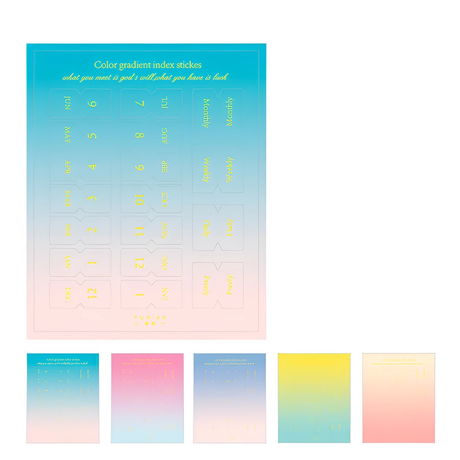 Morandi gradient bookmark stickers on kraft paper, 88x110mm size, pack of 10 sheets