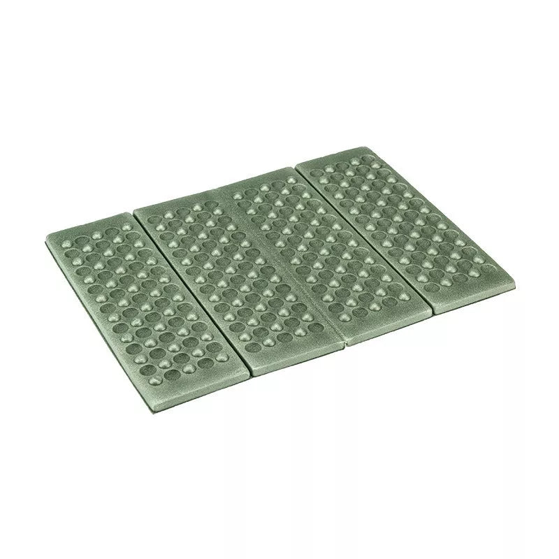 Folding moisture-proof camping mat in army green and khaki, perfect for outdoor use