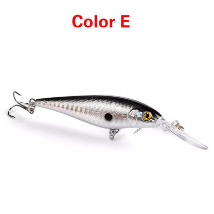 10 style minnow fishing lures with 3D eyes for ocean, river, lake, and pond fishing