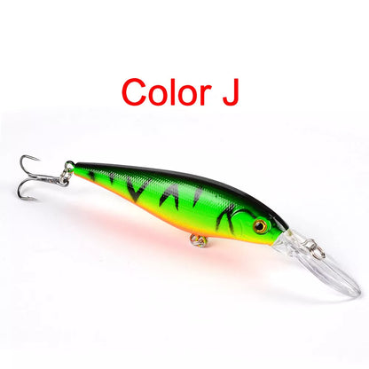 10 style minnow fishing lures with 3D eyes for ocean, river, lake, and pond fishing