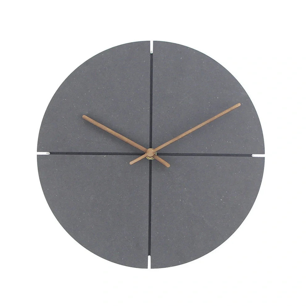 Wooden wall clock with quartz movement measuring 60cm wide in black finish