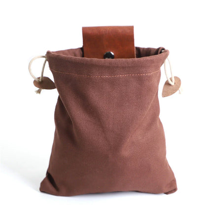 Durable waxed canvas hiking waist bag with adjustable strap, available in multiple colors for outdoor adventures and foraging