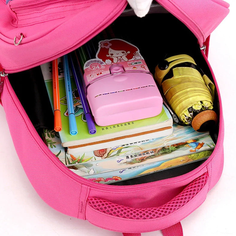 Blue Korean-style school backpack with computer pocket and waterproof Oxford cloth for primary school children