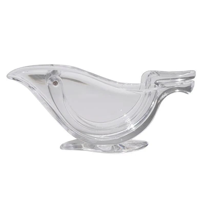Transparent acrylic bird-shaped manual lemon juicer for squeezing lemon slices