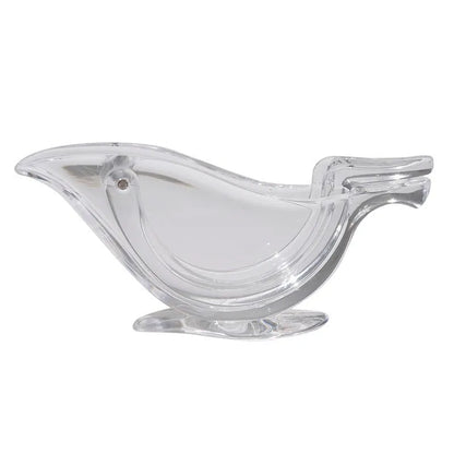 Transparent acrylic bird-shaped manual lemon juicer for squeezing lemon slices