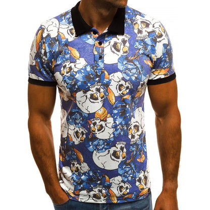 Men's slim fit polo shirt with 3D printing and quick-dry fabric in various colors