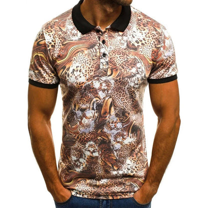 Men's slim fit polo shirt with 3D printing and quick-dry fabric in various colors