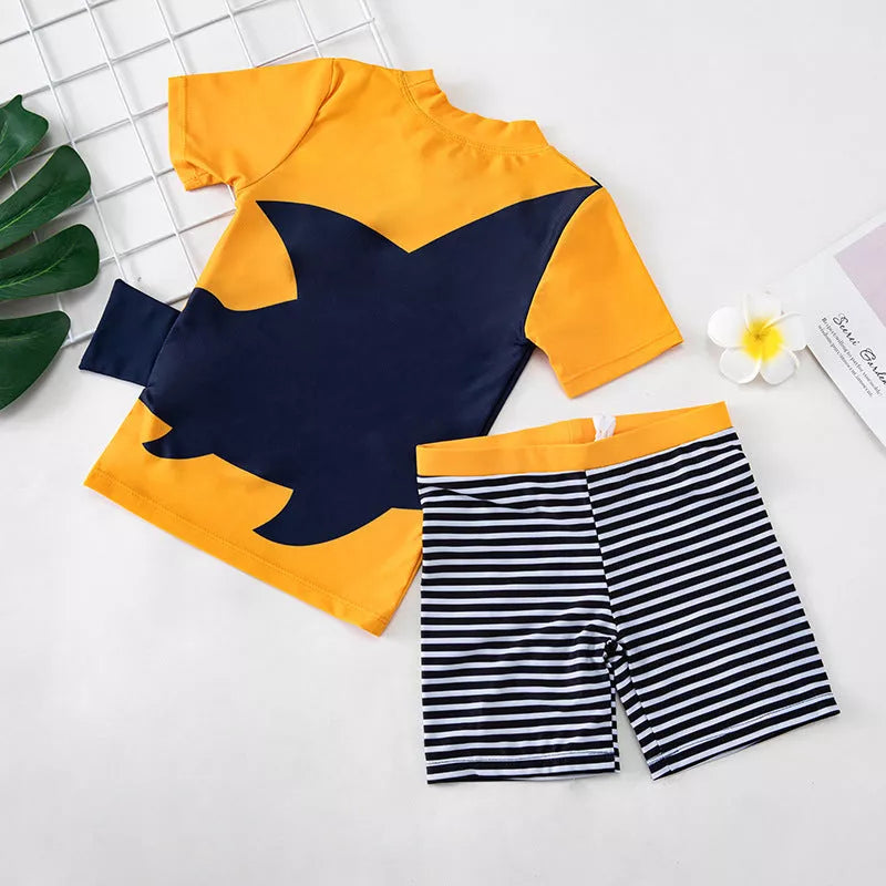 Big mouth fish split boys' quick-drying swimwear for beach and pool