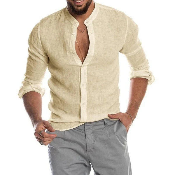 Stylish and comfortable men's linen shirt in a variety of classic colors and sizes