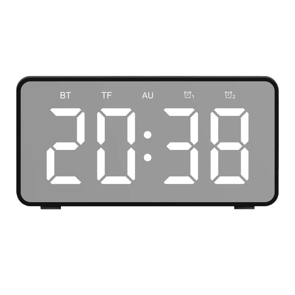 Wireless Charging Bluetooth Alarm Clock with LED Display, Portable Digital Clock, Bluetooth Speaker, and Wireless Charging Pad