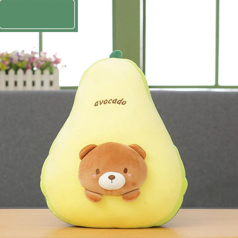 30cm plush cushion with fruit pattern options including banana, carrot, and watermelon designs