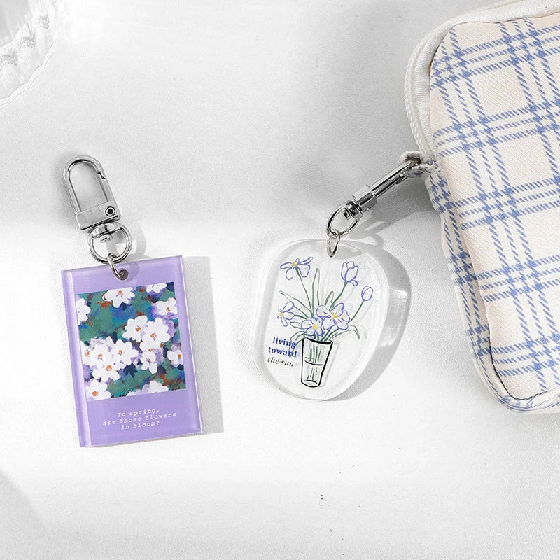 Little Happiness Acrylic Key Chain with Aesthetic INS Landscape Cloud Design