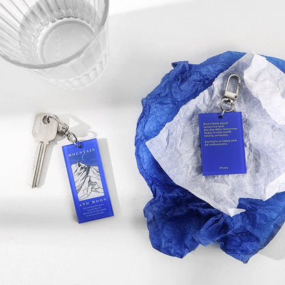 Little Happiness Acrylic Key Chain with Aesthetic INS Landscape Cloud Design
