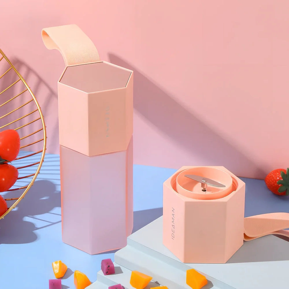 Green portable wireless blender with 400mL jug and single cutter head for fruit juices