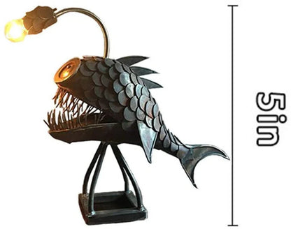 Anglerfish Lamp Floor-standing Retro Art Table Lamp with flexible head and rustic finish