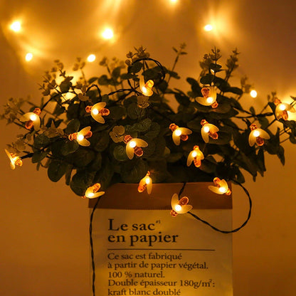 Solar-powered LED string lights for outdoor holiday decoration, waterproof and energy-efficient