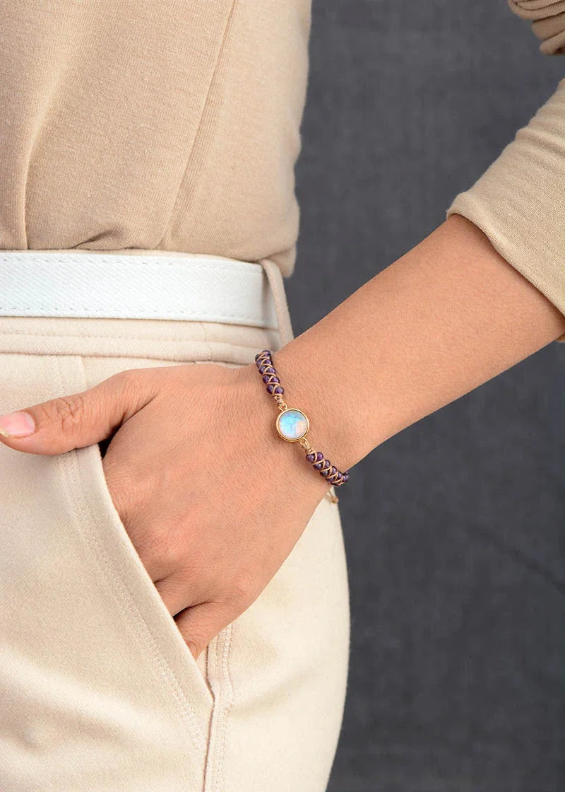Hhomeenjoy Elegant Gemstone Wrap Bracelets - Amethyst, Opal and More