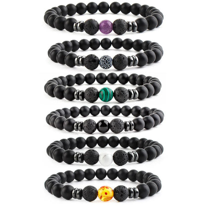 8mm Seven Chakra Yoga Beaded Bracelet in various colors with elastic rope