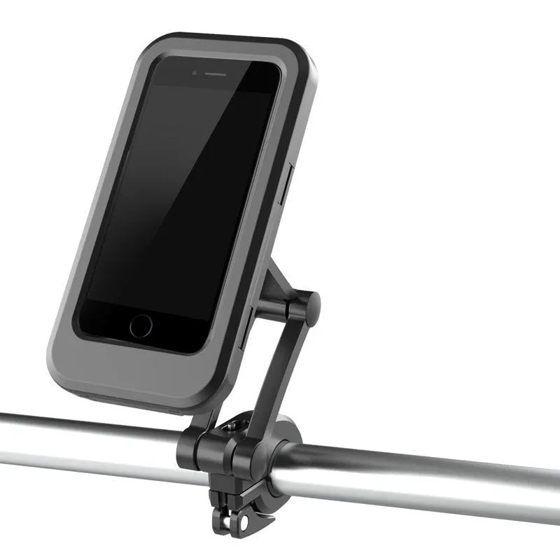 Black waterproof adjustable bicycle motorcycle phone holder mount with magnetic suction for 4-6.7 inch smartphones