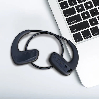 Suomijia black waterproof swimming headset with Bluetooth and MP3 player for aquatic sports