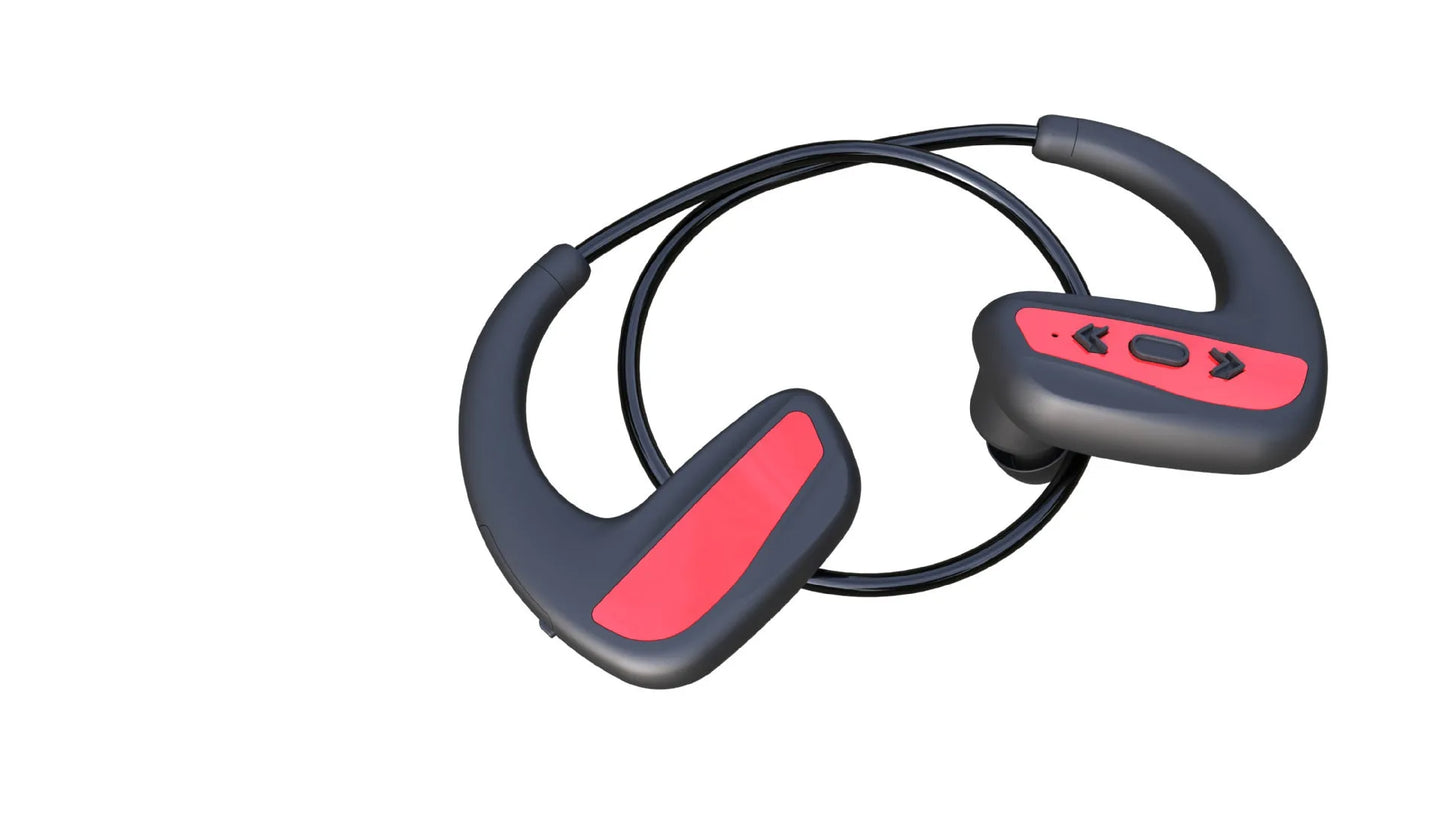 Suomijia black waterproof swimming headset with Bluetooth and MP3 player for aquatic sports