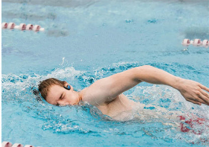Suomijia black waterproof swimming headset with Bluetooth and MP3 player for aquatic sports