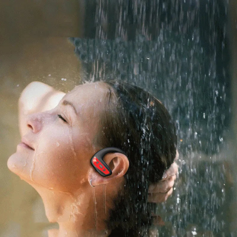 Suomijia black waterproof swimming headset with Bluetooth and MP3 player for aquatic sports