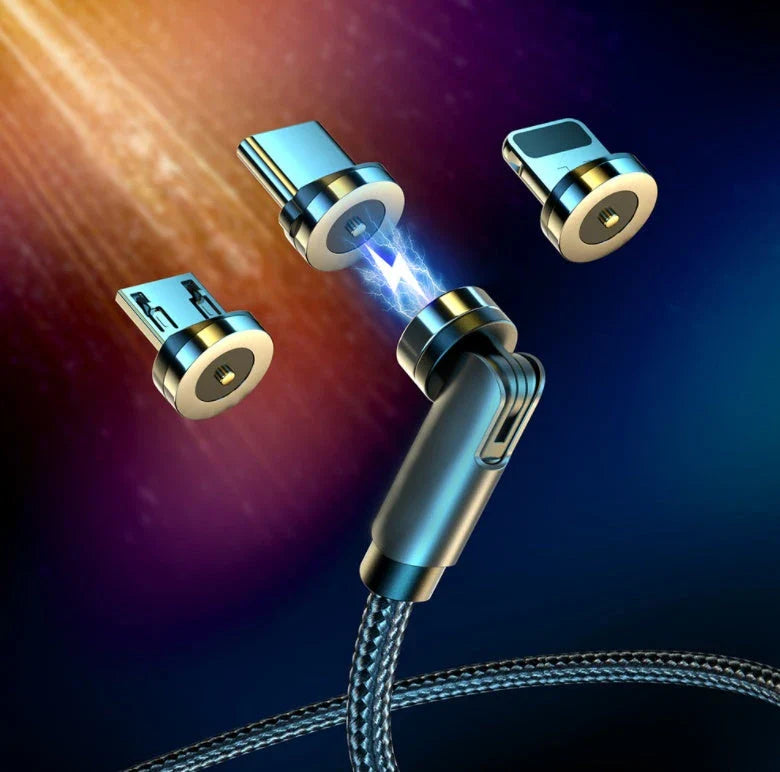 Magnetic USB Type C Charging Cable with 360-degree Rotation and Fast Charging Capabilities