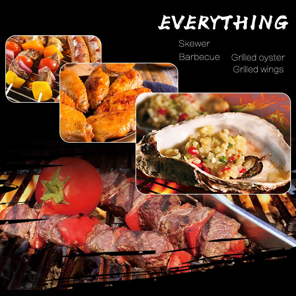 Portable stainless steel BBQ grill with foldable design for easy camping and picnic use