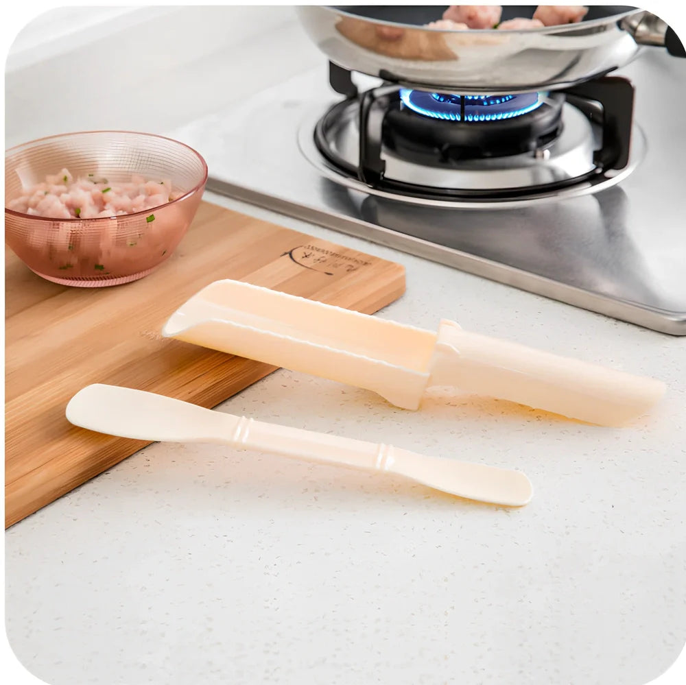 White plastic meatball maker tool showing 20cm diameter and 2.5cm meatball mould